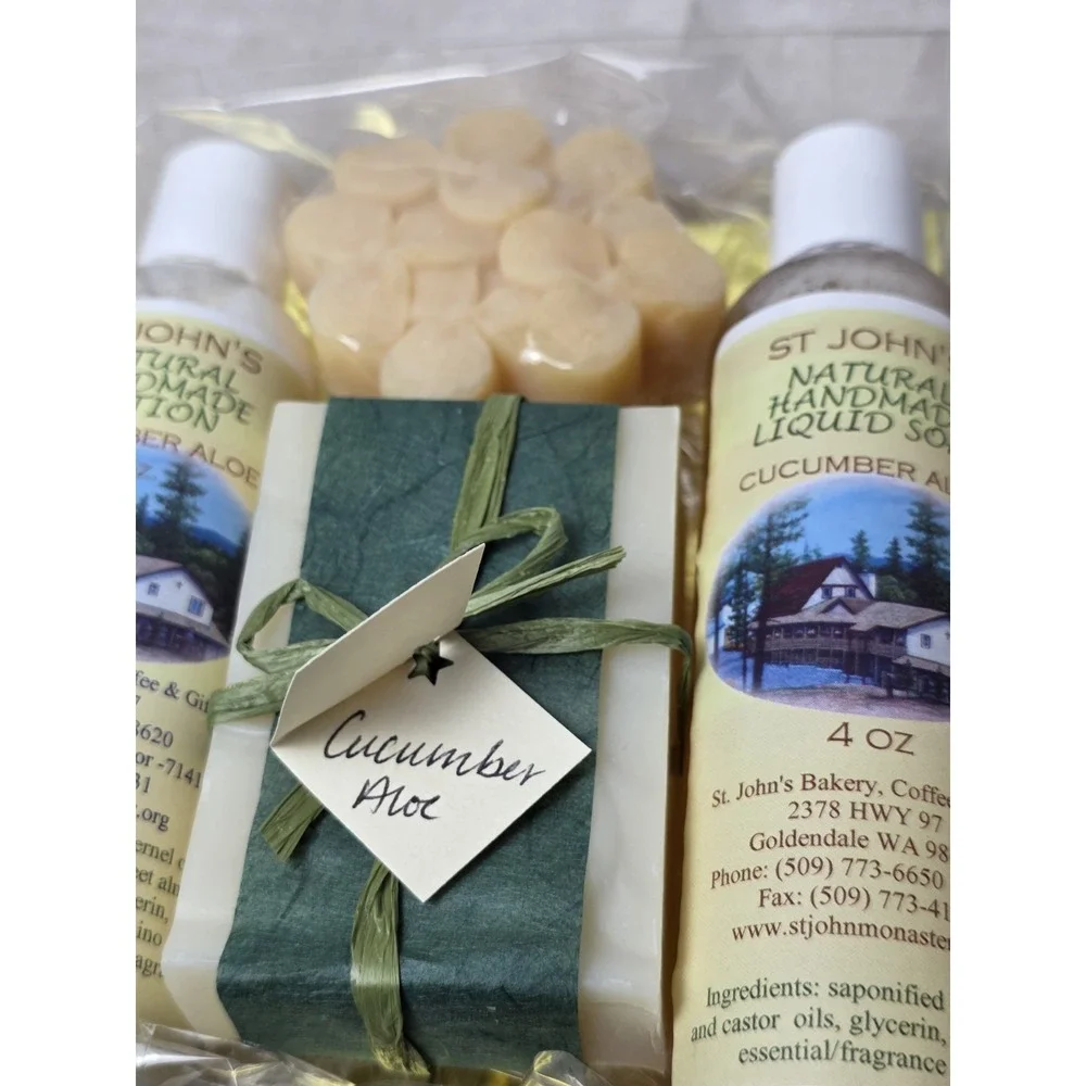 St John Monastery‎ Natural Homemade Lotion Set Cucumber Aloe Made In WA Soap Set